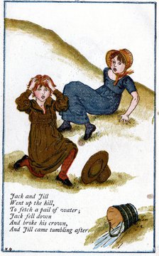 Illustration for 'Jack and Jill went up the hill', Kate Greenaway (1846-1901). Artist: Catherine Greenaway