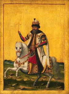 Equestrian portrait of the Tsar Michail I Fyodorovich of Russia (1596-1645), c. 1650-1660. Creator: Anonymous.