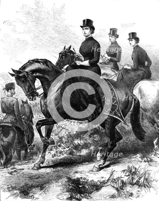 The Imperial Crown Princess of Germany at the German Army Manoeuvres, 1883. Creator: Unknown.