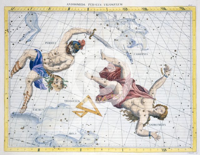 Constellations of Perseus and Andromeda, 1729. Artist: Unknown