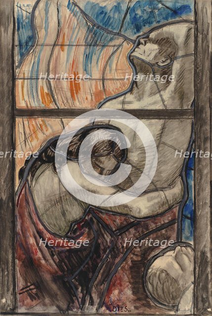 Purgatory, detail of a stained glass composition for the Turku Cathedral, 1923. Creator: Magnus Enckell.