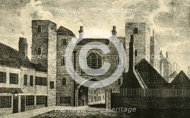 'St. John's Gate, Clerkenwell', 1813, (1925). Creator: Unknown.