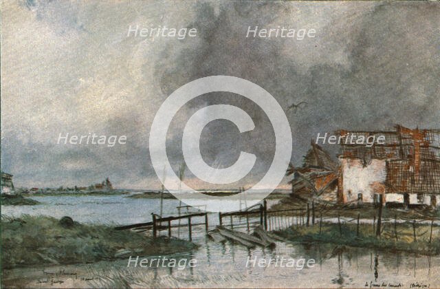 ''En Belgique; les inondations devant Saint-Georges.', c1915. Creator: Francois Flameng.