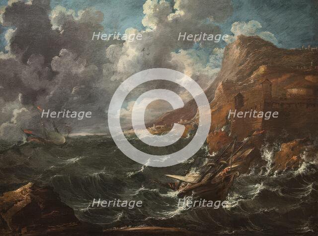 Ships in a Gale, about 1705-1708. Creator: Marco Ricci.