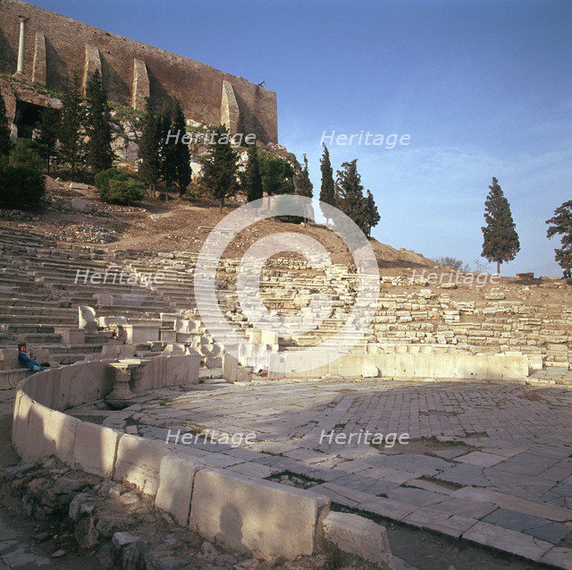 Shot of the theatre of Dionysus in Athens, 5th century BC. Artist: Unknown