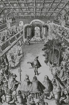 Performance of a court spectacle before King Henri III, (1551-1589) and his court..., 1581 (1878).  Creator: Unknown.
