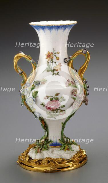 Vase Duplessis, vase about 1752, gilt bronze mount late 19th century. Creators: Jean-Claude Duplessis, Vincennes Porcelain Manufactory.
