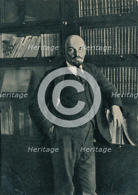 'Vladimir Ilich Lenin, Russian Bolshevik leader, in the Kremlin, Moscow, Russia, October', 1918. Artist: Unknown.