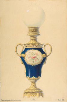 Design for an Oil Lamp, 19th century. Creator: Anon.