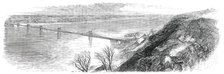 Suspension-Bridge across the Dnieper, at Kieff, in Russia, 1850. Creator: Unknown.