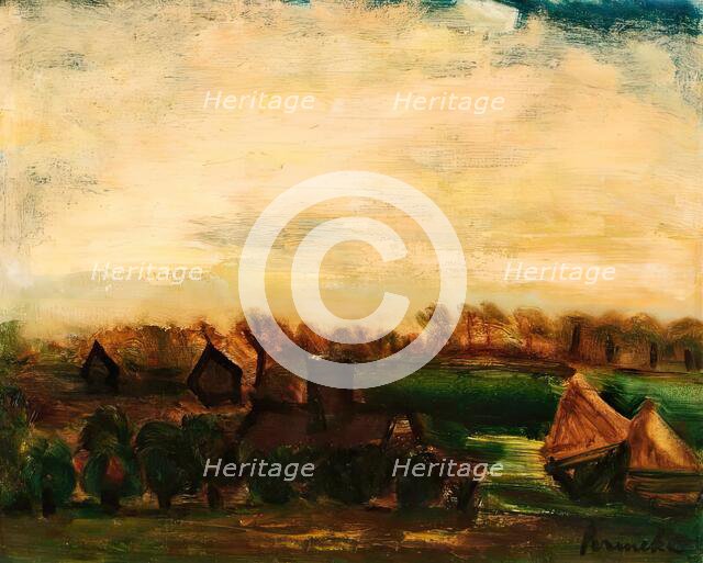 Landscape with Haystacks, c1930s. Creator: Constant Permeke.