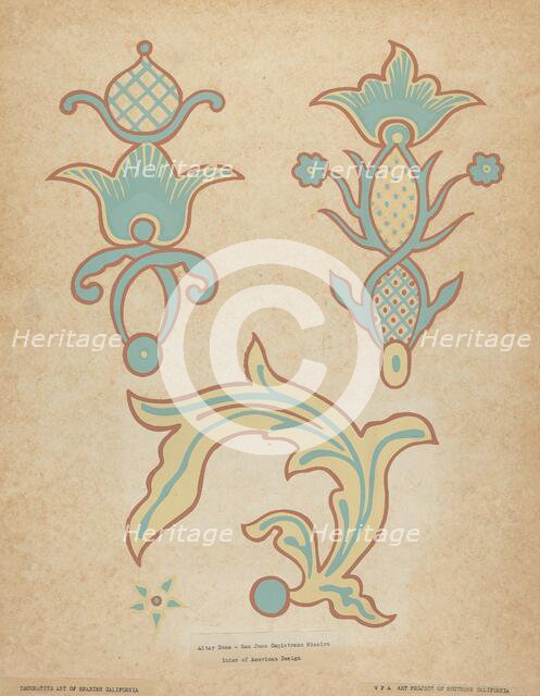 San Juan Capistrano Altar Dome from the portfolio "Decorative Art of Spanish...", 1935/1942. Creator: Unknown.