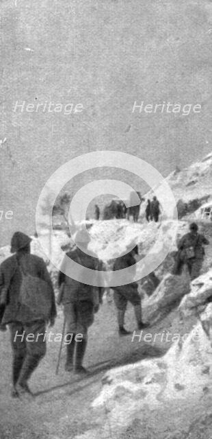 French success on the Italian front; A road in the mountains, 1917. Creator: Unknown.