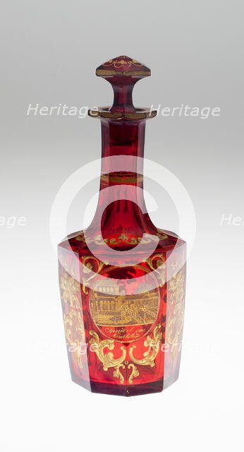 Bottle, Bohemia, Late 19th century. Creator: Bohemia Glass.