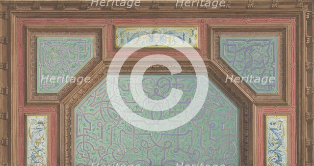 Design for Ceiling, Hôtel Hope, 1867. Creators: Jules-Edmond-Charles Lachaise, Eugène-Pierre Gourdet.