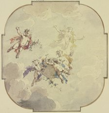 Ceiling design: Flora and putti, 1726. Creator: Jacob de Wit.