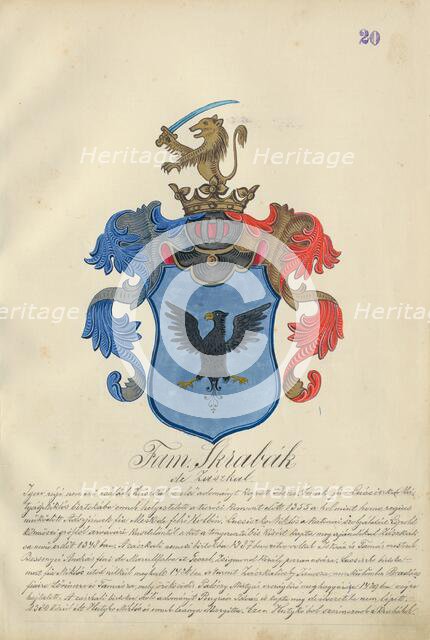 Coat of arms of the skrabak family, 1904-1910. Creator: Adolf Medzihradsky.