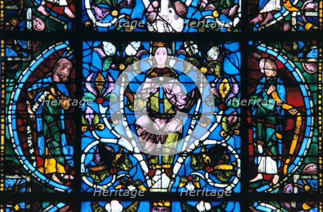Virgin and Prophets, stained glass, Chartres Cathedral, France, 1194-1260. Artist: Unknown