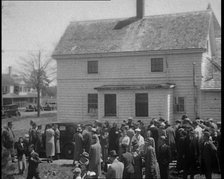 American Civilians Gathering Outside a House, 1930s. Creator: British Pathe Ltd.