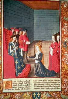 Empress Vedova Richent goes to Compiegne and offers to Ludovico the scepter and the crown of his …