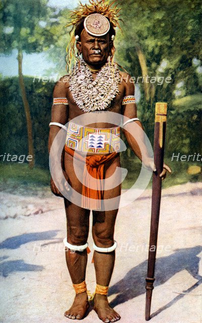 A Malayta chief, Solomon Isles, 1922. Artist: CW Collinson