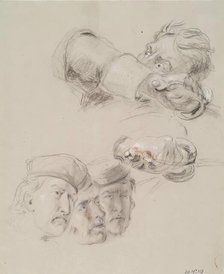 Heads and Hands - Study for The Battle of Prestonpans, c1842. Creator: William Allan.