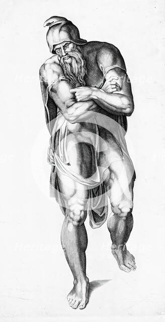 Joseph of Arimathea, between 1540 and 1566. Creators: Nicolas Beatrizet, Michelangelo Buonarroti.