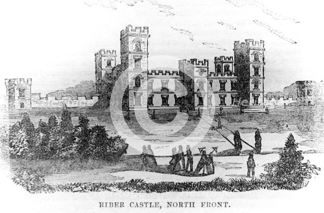 The north front of Riber Castle, near Matlock, Derbyshire, 1880s. Artist: Unknown