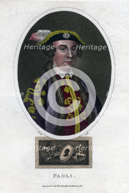 Pascal Paoli, 18th century Corsican general and patriot, (1820).Artist: Thomas Dale