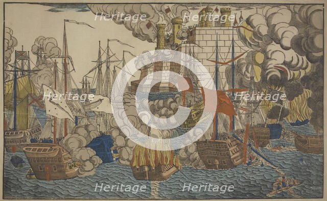 The Naval Battle of Navarino on 20 October 1827, 1828. Creator: Georgin, François (1801-1863).