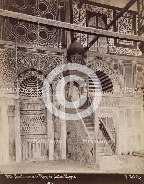 Sanctuary of the Mosque of el Muayyad, Cairo, 19th century. Creator: Pascal Sébah.