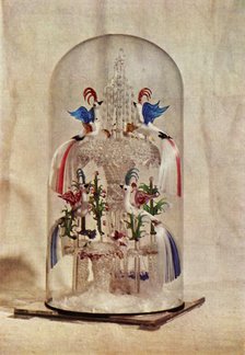 Early Victorian glass fountain with birds, mid 19th century, (1946).  Creator: Unknown.