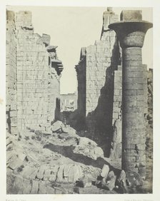 Palais de Karnak, Cour des Bubastites et Entrée Principale de la Salle Hypostyle; Thèbes, 1849/51. Creator: Maxime du Camp.