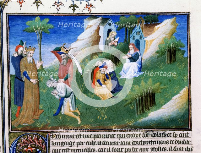 The King of Kashmir dispenses justice, late 13th century, (early 15th century). Creator: Boucicaut Master.