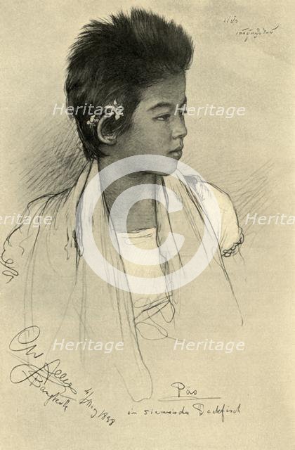 Päo - teenage girl, Bangkok, 1898.  Creator: Christian Wilhelm Allers.