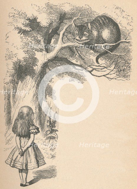 'Alice and the Cheshire Cat', 1889. Artist: John Tenniel.