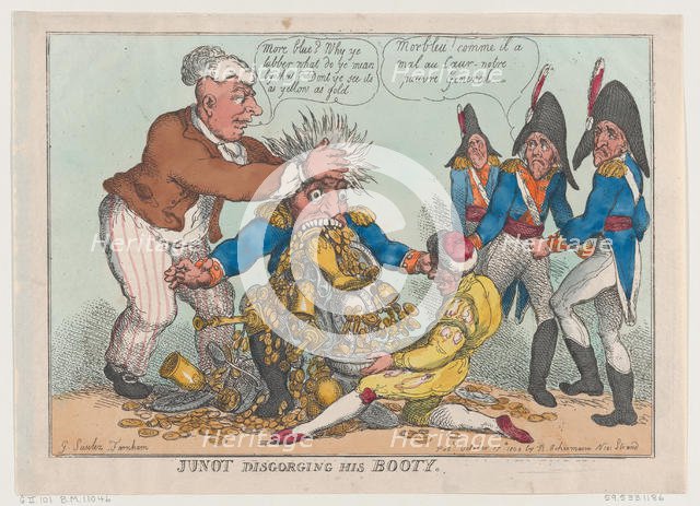 Junot Disgorging His Booty, October 17, 1808., October 17, 1808. Creator: Thomas Rowlandson.