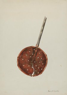 Copper Sugar Strainer, c. 1938. Creator: Annie B Johnston.