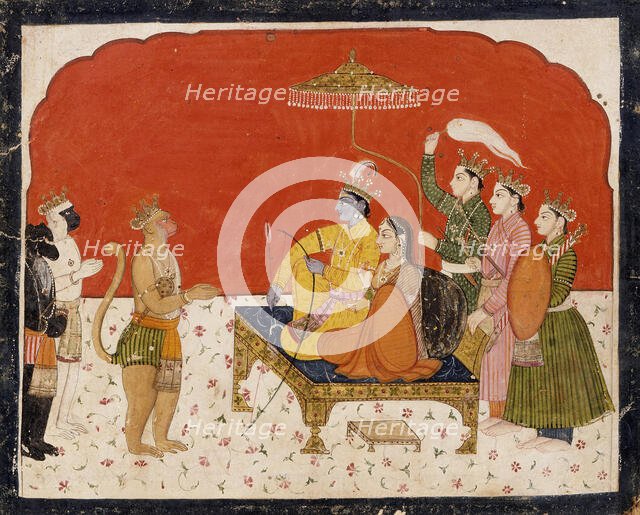 Rama's Court, Folio from a Ramayana (Adventures of Rama), between 1775 and 1800. Creator: Unknown.