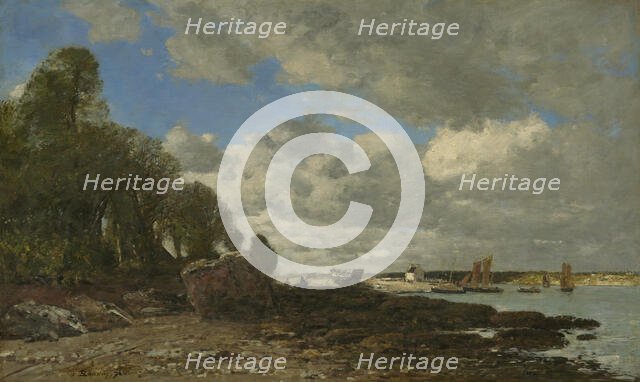 Plougastel, The Ferry Crossing, 1873. Creator: Eugene Louis Boudin.