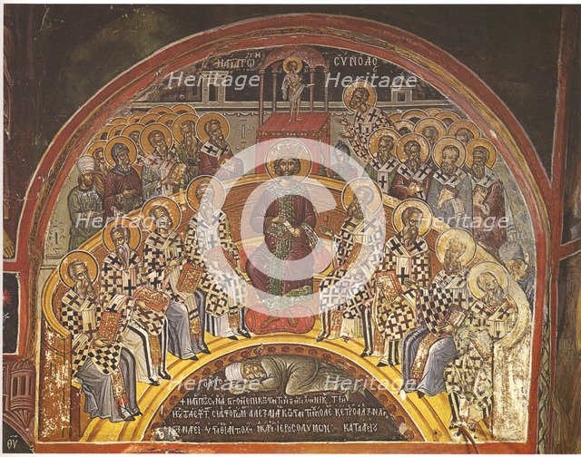 First Council of Nicaea, First Half of 16th century. Artist: Strelitzas, Theophanes (Theophanes the Cretan) (ca 1500-1559)