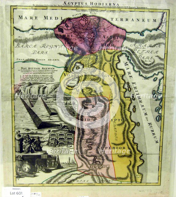 Aegyptus Hodierna, Map of Egypt, ca. 1720. Creator: Johann Baptista Homann.