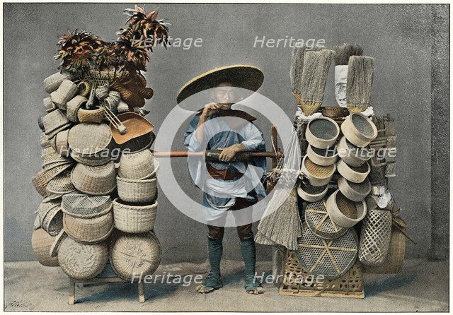 'A Basket Making Merchant', c1890. Artist: Unknown