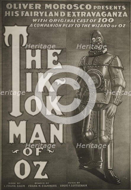 Photograph of poster publicizing the stage production The Tik-Tok Man of Oz, 1913. Creator: Unknown.