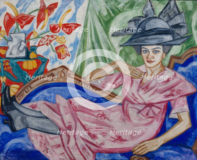 Portrait of the Artist's Sister, 1912. Artist: Rozanova, Olga Vladimirovna (1886-1918)