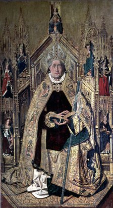 Saint Dominic of Silos enthroned as abbot', by Bartolomé Bermejo.