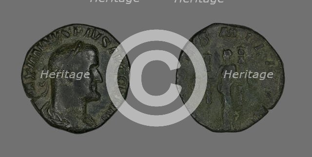 Sestertius (Coin) Portraying Emperor Maximinus, 236-238. Creator: Unknown.