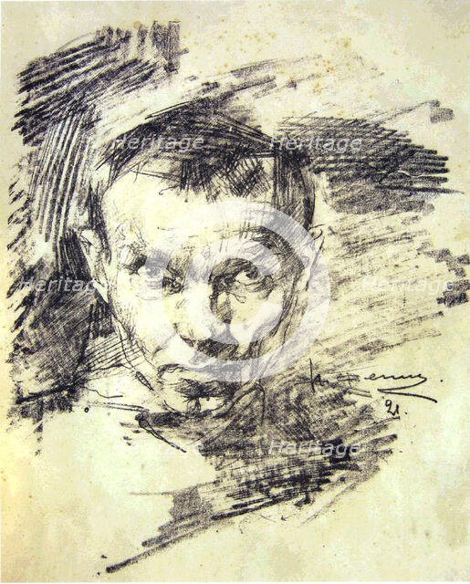 Self-portrait, 1921. Creator: Feshin (Fechin), Nicolai Ivanovich (1881-1955).