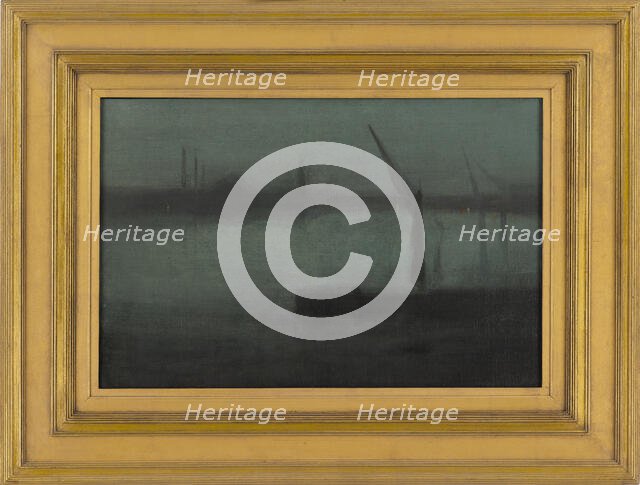 Nocturne: Blue and Silver--Battersea Reach, 1870-1875. Creator: James Abbott McNeill Whistler.