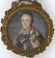 Portrait of Empress Catherine II (1729-1796). Creator: Roslin, Alexander (1718-1793).